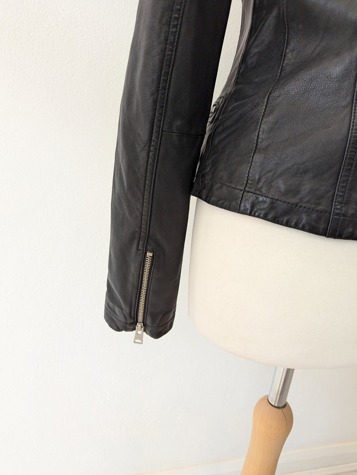 All Saints Black leather jacket 8