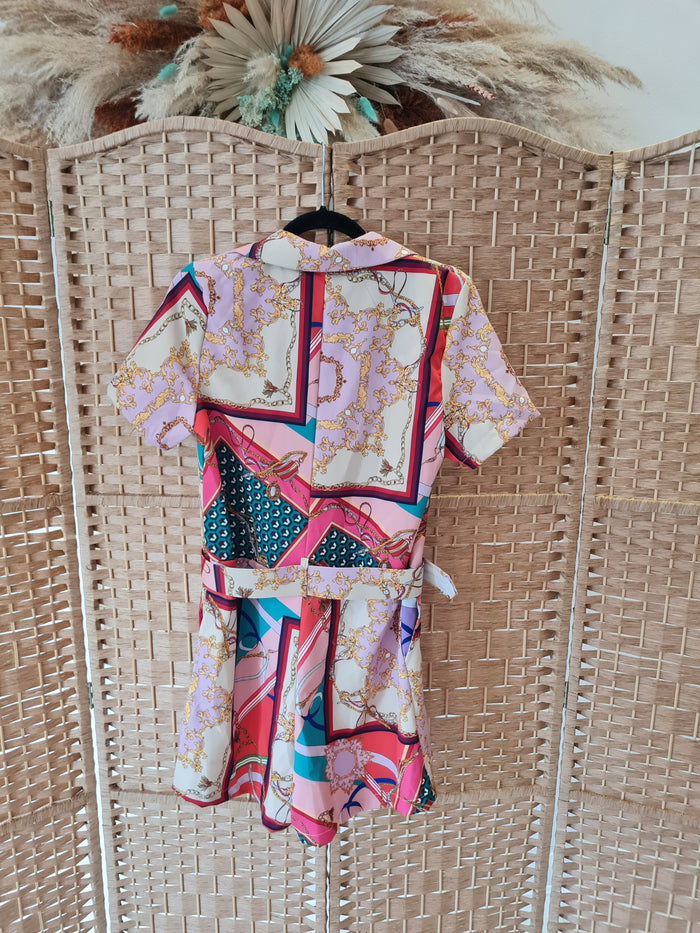 Azelle Collection printed playsuit M NWT