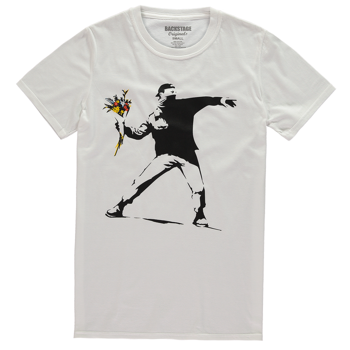 Banksy Rage Flower Thrower T-shirt Banksy-Apparel