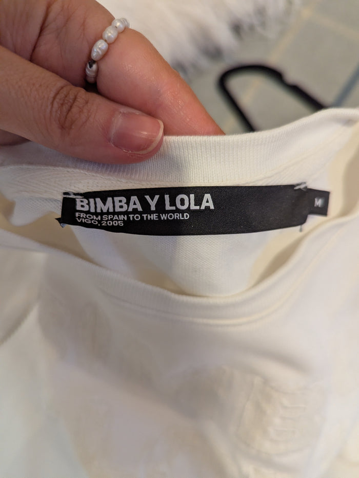 Bimba Y Lola White Embroidered Sweatshirt M