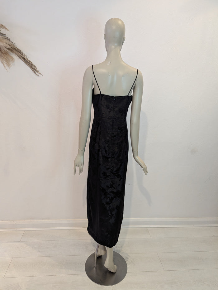 Black oriental print dress & shawl 10