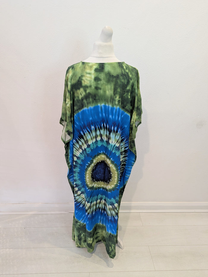 Blue Green Tie Dye Sundress