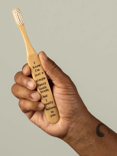 BlueQ "I Know I'm Just A Simple Toothbrush, But I Really Believe In You."Toothbrush BLUEQ