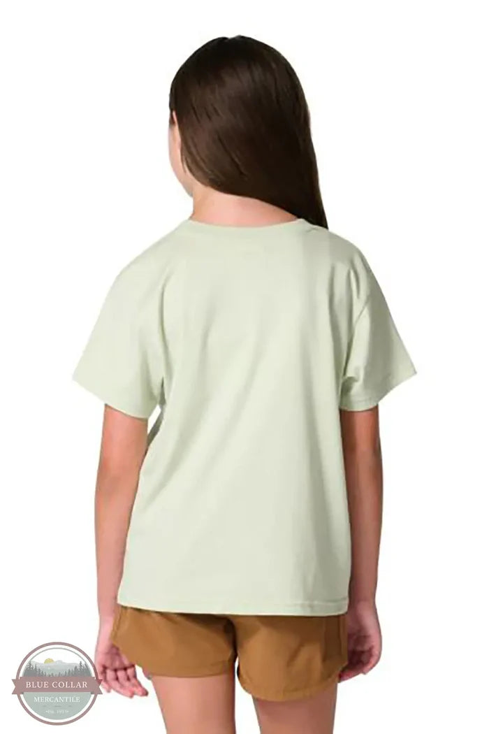 Carhartt CA7202-GN8 Girls Short Sleeve Garden Pocket T-Shirt in Green back view