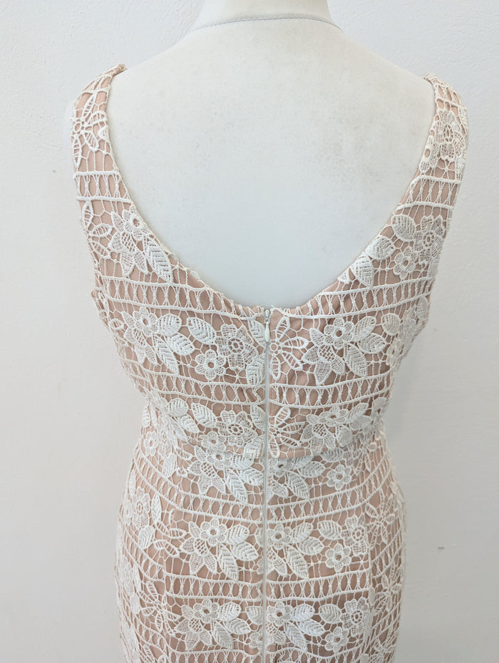 Coast Nude & White Lace Dress 12