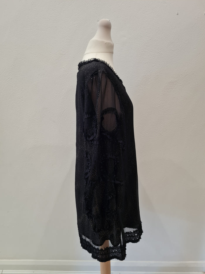 Darling Metallic Dot Dress Small