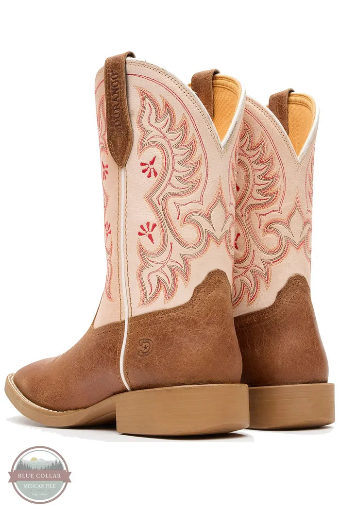 Durango DRD0482 Women's Shyloh Peach & Brown Western Boot pair back view