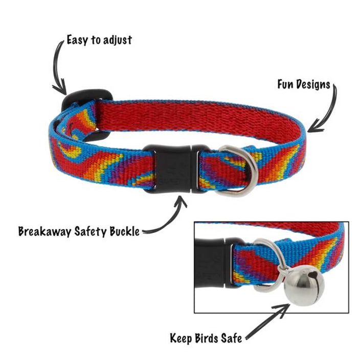 Easy to adjust with fun designs and breakaway safety buckle.