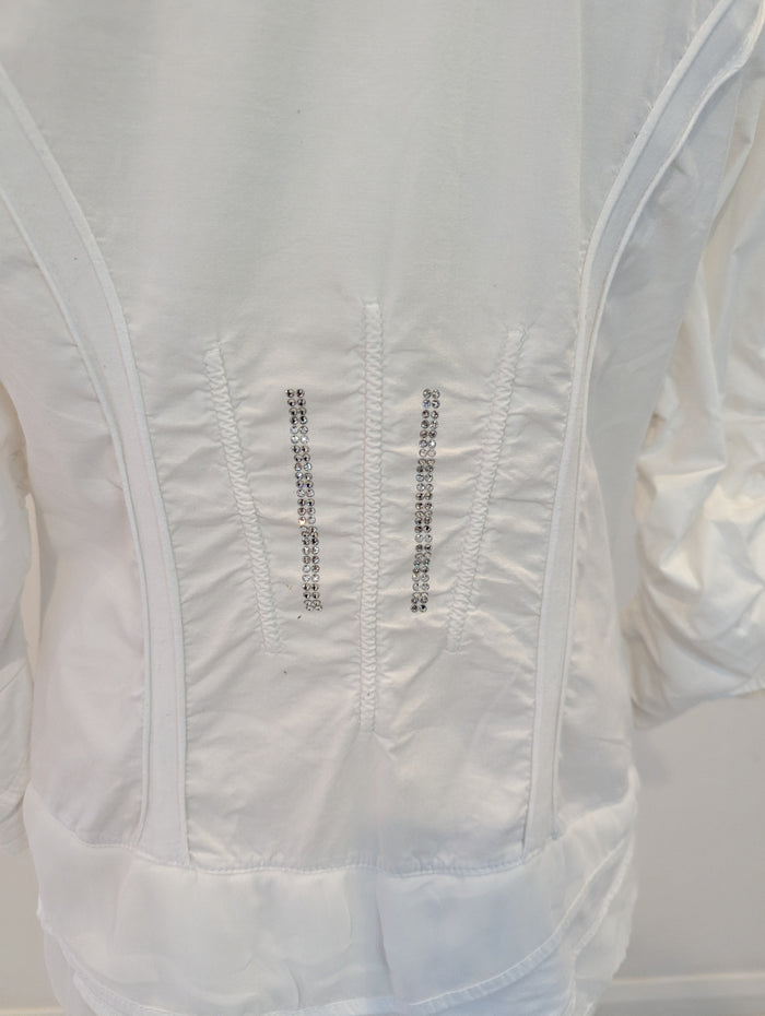 Elisa Cavaletti Club White Embellished Shirt Small