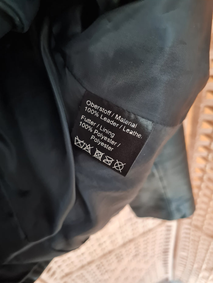 Evelin Brandt Black Leather Jacket Size 40