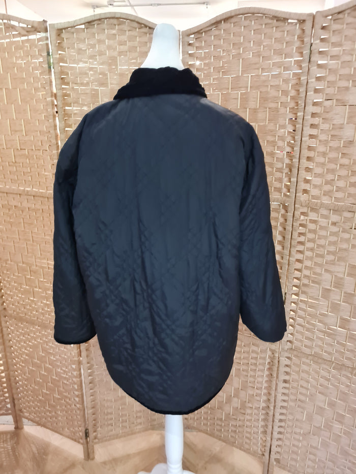 Gerry Weber Black Velour Reversible Coat 10-16