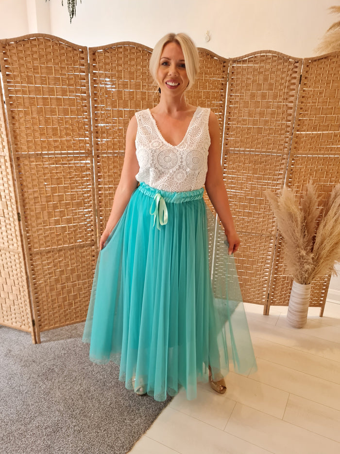 Hax Lux tulle skirt in jade