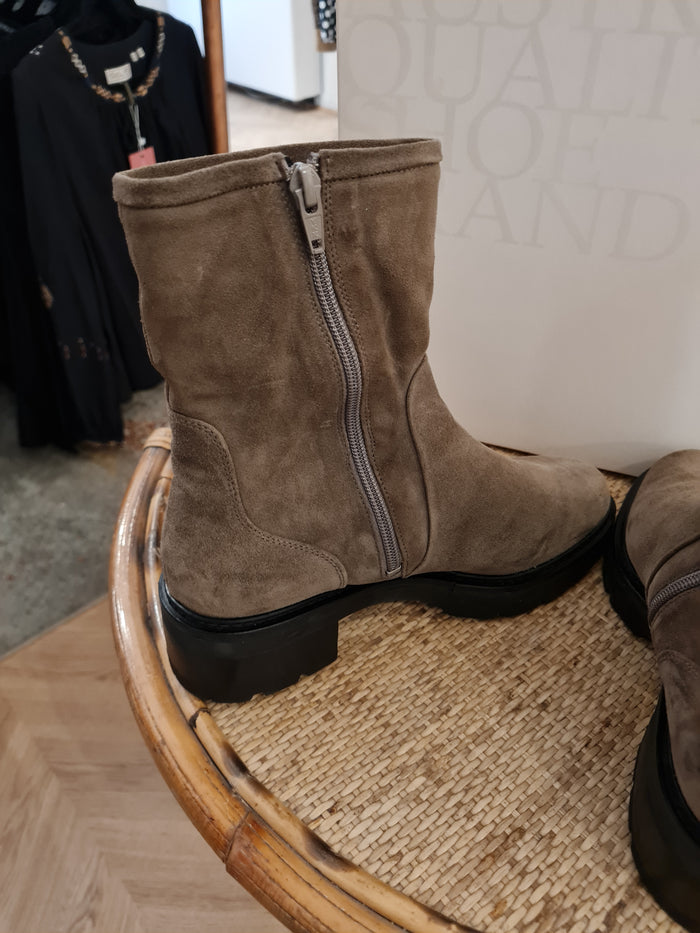 Hogl Taupe Biker Boots Size 4 .5 New RRP £199