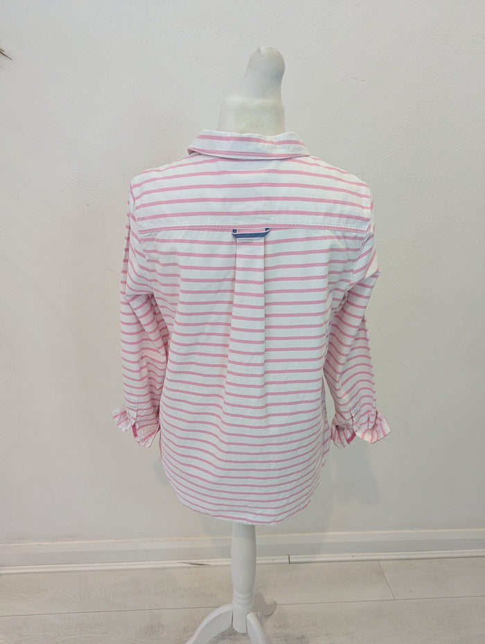 Joules Pink Stripe Overshirt Size 14