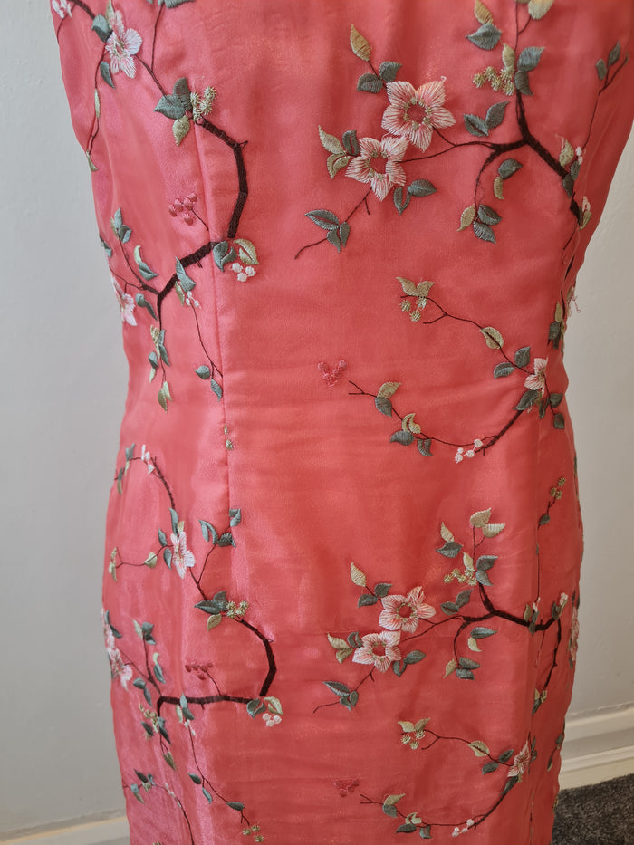Kaliko Peach Floral Two Piece Dress Suit Size 12