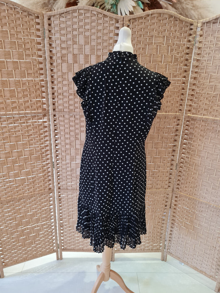 Karen Millen Black Spot Dress Size 12