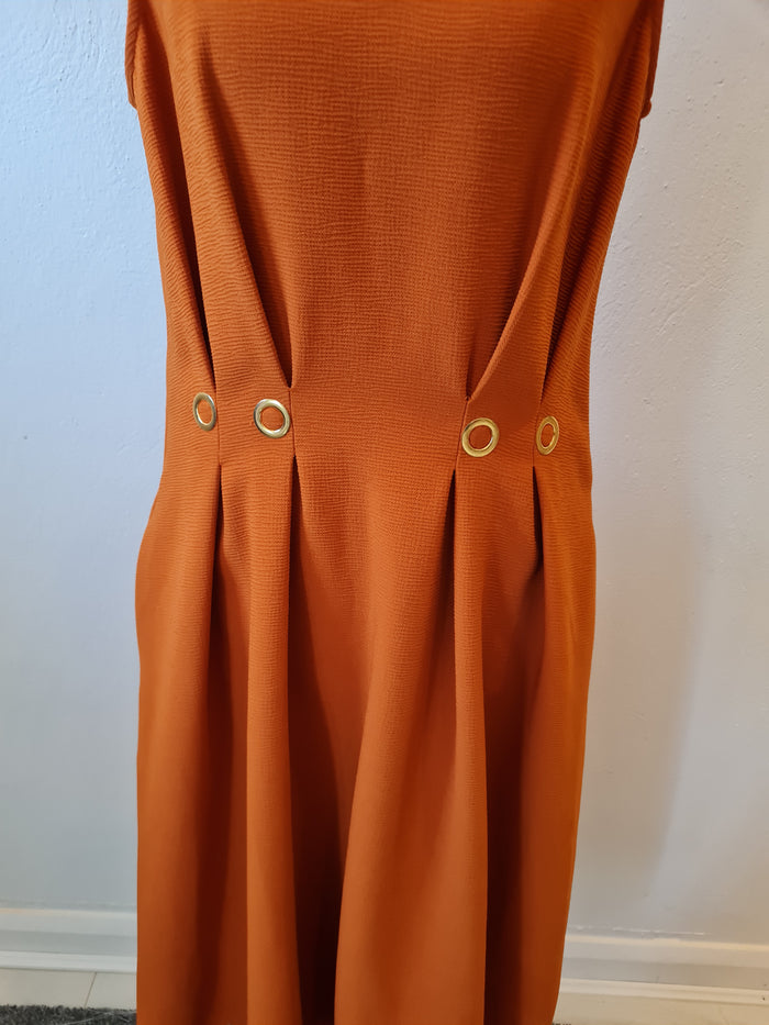Linea orange/gold detail dress 12