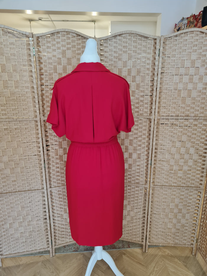 Liz Claiborne Red Dress Gold Buttons