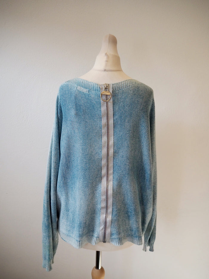 Made In Italy Blue Zip Jumper M