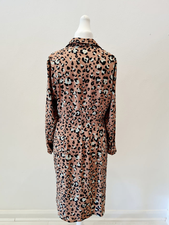 Mango Animal Print Midi Dress XL