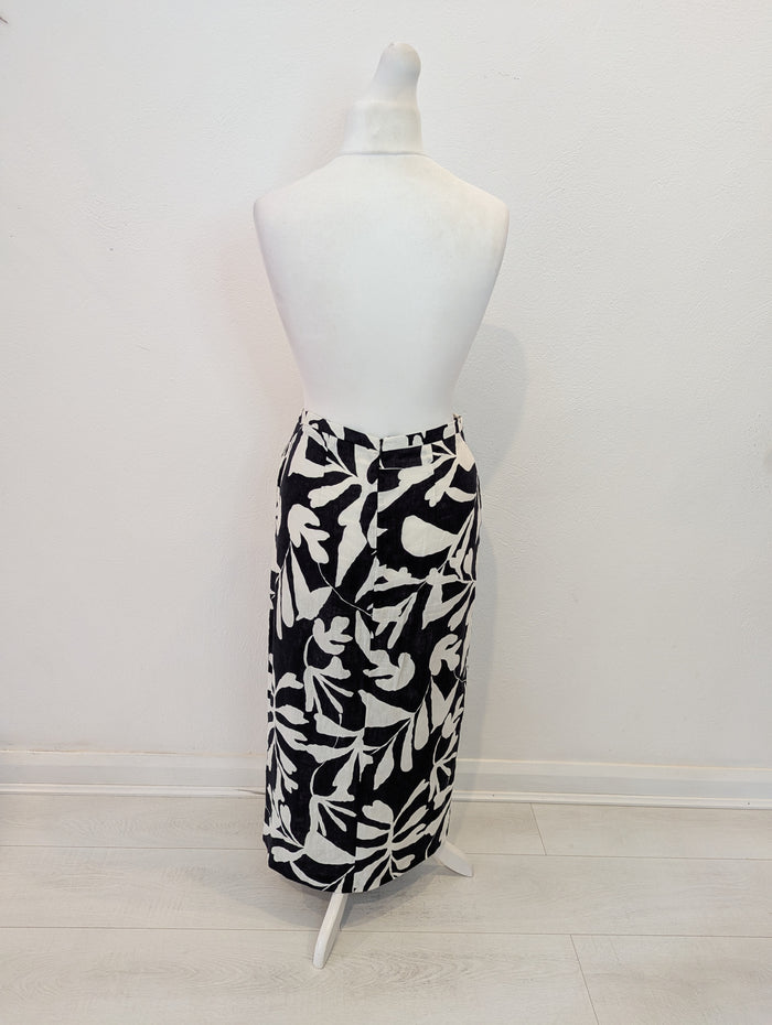 Massimo Dutti Black White Maxi Skirt 10