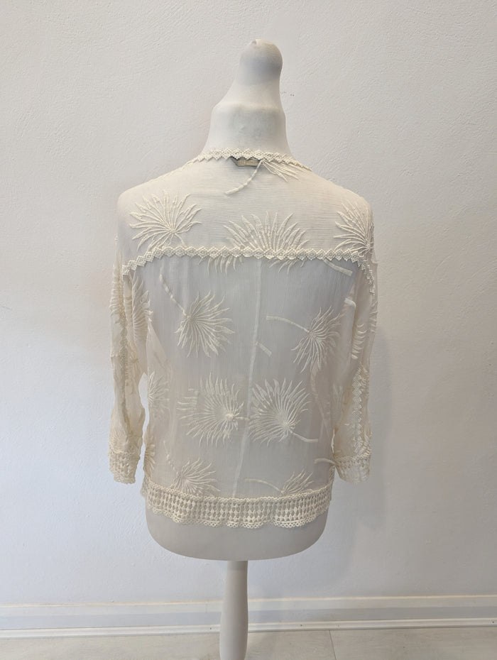 Massimo Dutti Ivory Sheer Shrug M