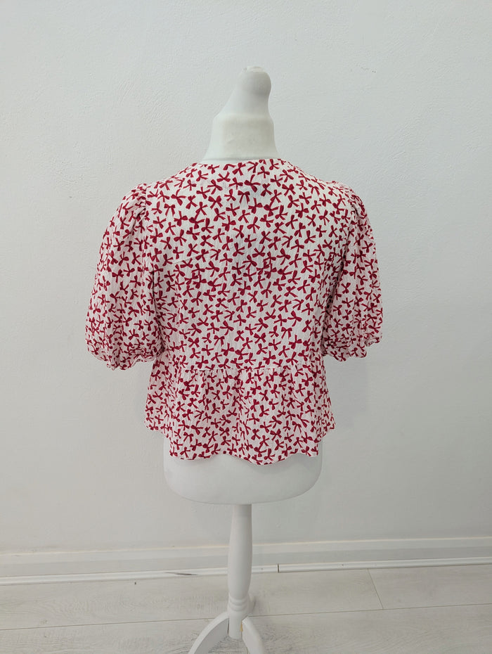 Mint Velvet Bow print blouse M