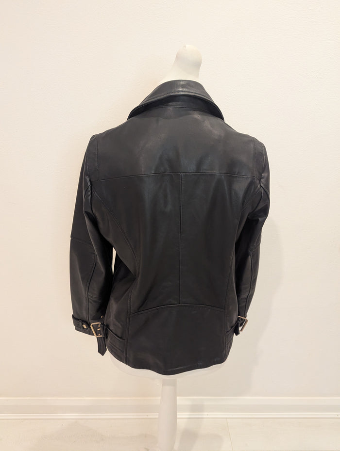 Mint Velvet Leather Biker Jacket 14