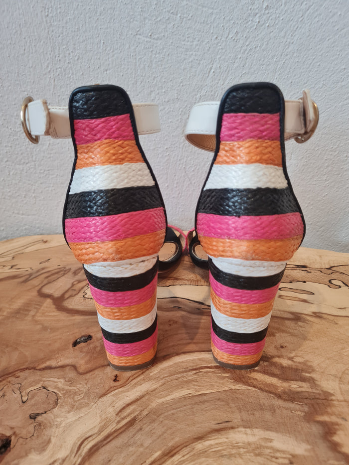 Miss KG Pink stripe heels sandal Size 3