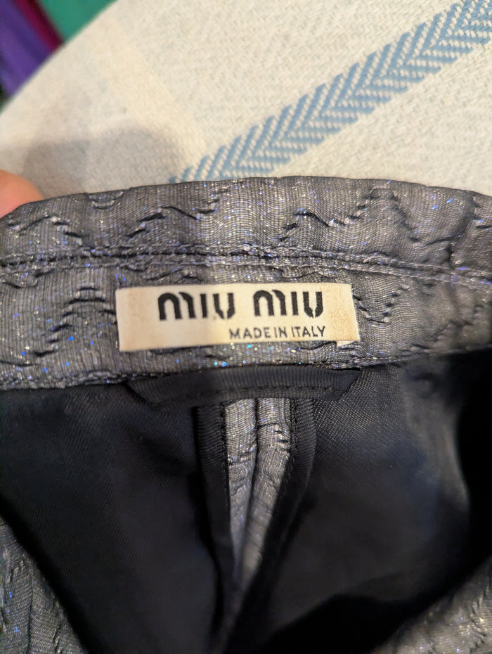 Miu Miu grey silk mix blazer 42