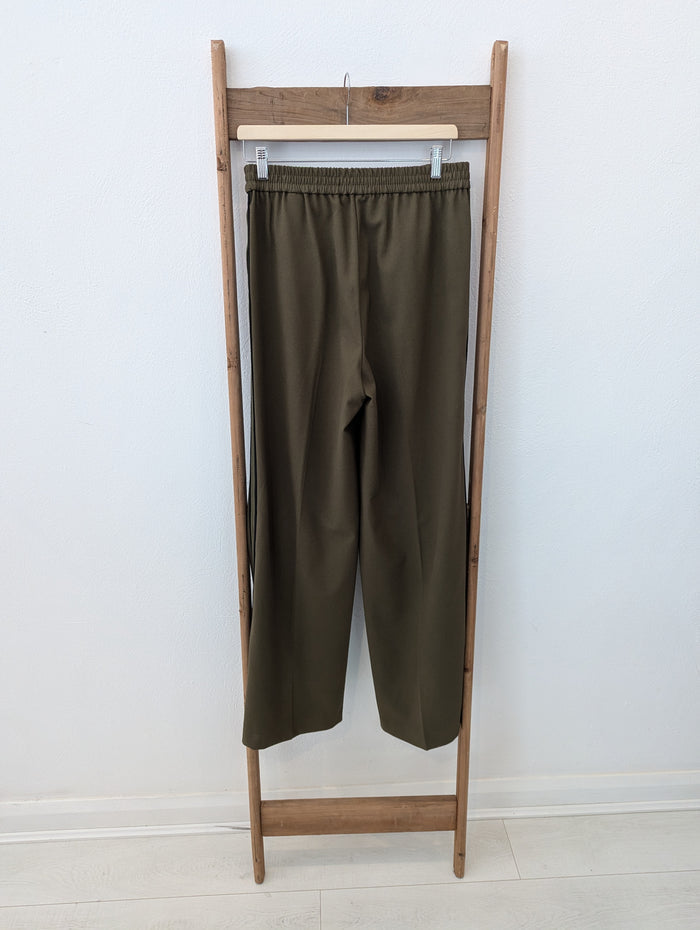 M&S Khaki Stripe Jogger Size 12 Long
