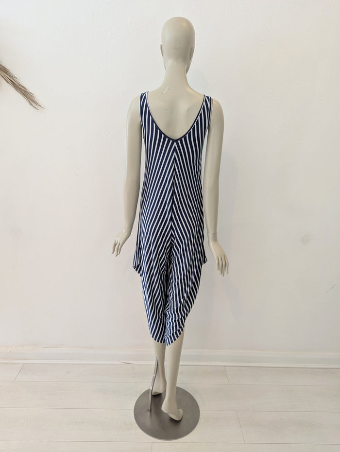 Navy White Stripe Jumpsuit M/ L