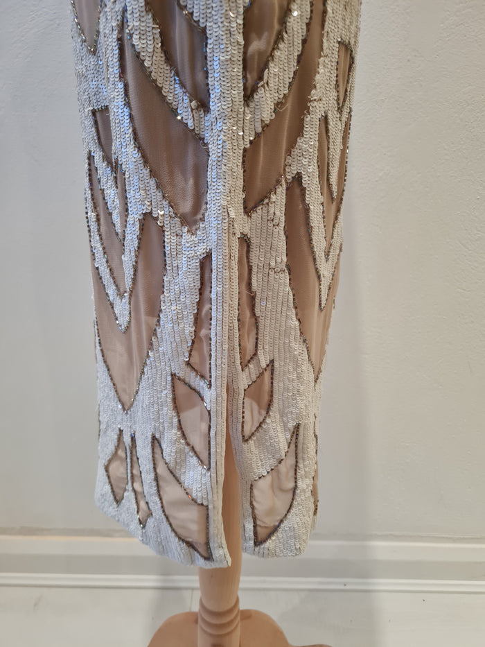 Needle & Thread Cream/Nude Sequin Dress 8