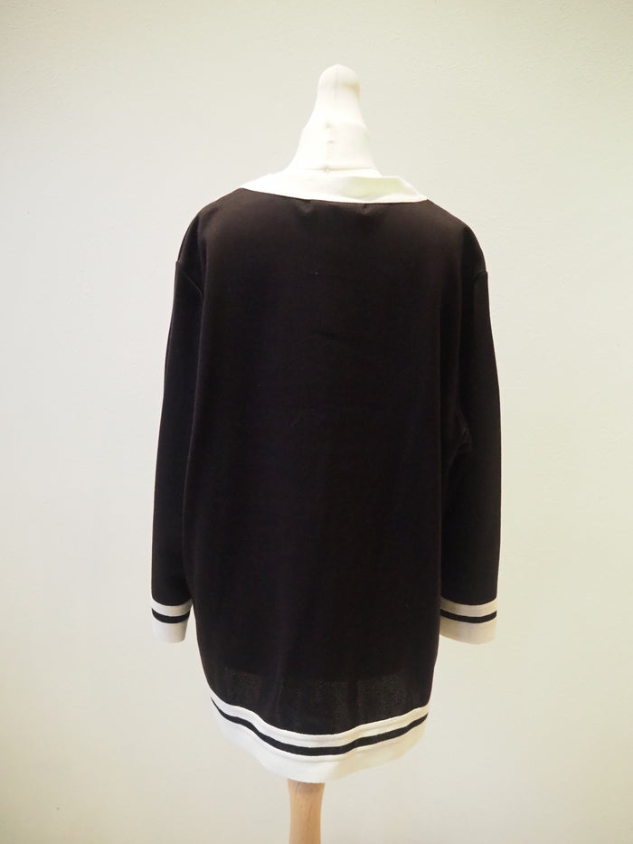 Nina Leonard Black& Cream Tunic Size 2xl