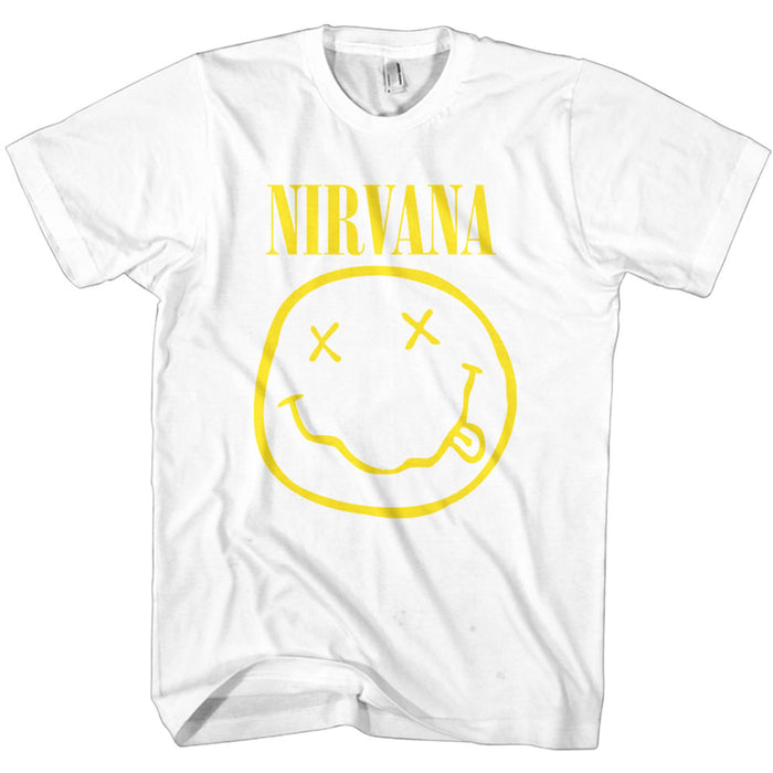 Nirvana Unisex T-Shirt - Smiley, White Rock Off