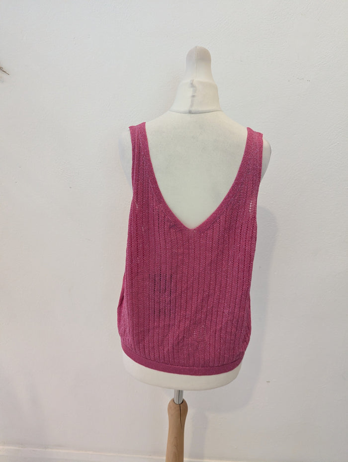 Oliver Bonas pink sparkle top 10 NWT RRP £45