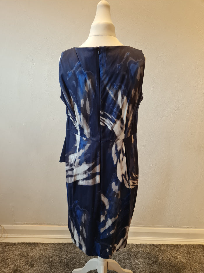Per una Blue & Grey peplum dress Size 18