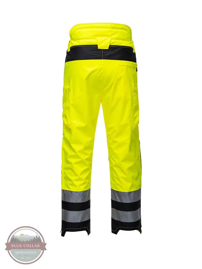 Portwest LLC PW342YB PW3 Hi-Vis Extreme Rain Pants Back View