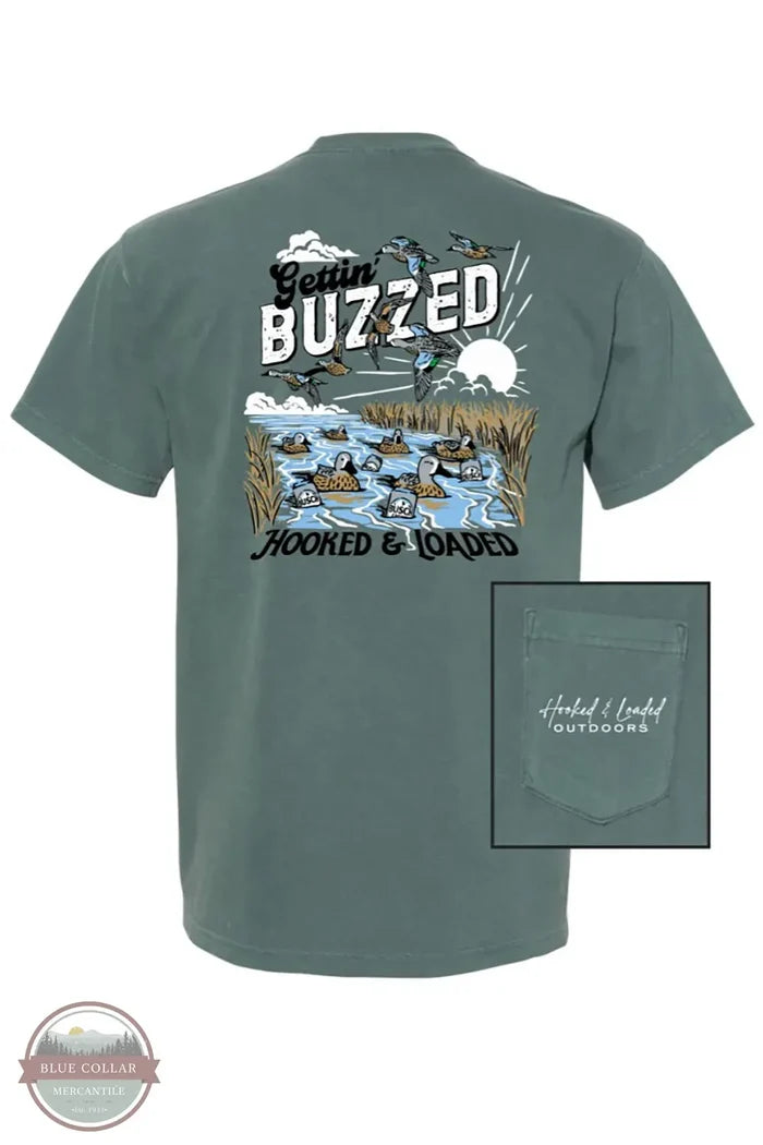Getting Buzzed in Blue Spruce - Short Sleeve T-Shirt by Hooked and Loaded Outdoors, LLC