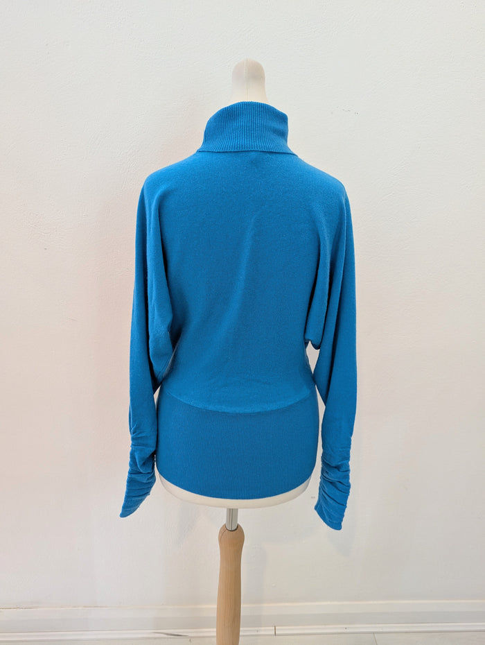 Reiss blue wool mix top XS