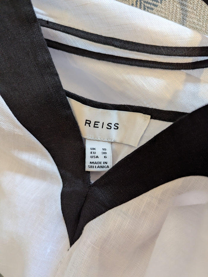 Reiss Stevie Cross back linen maxi dress 10 RRP £198