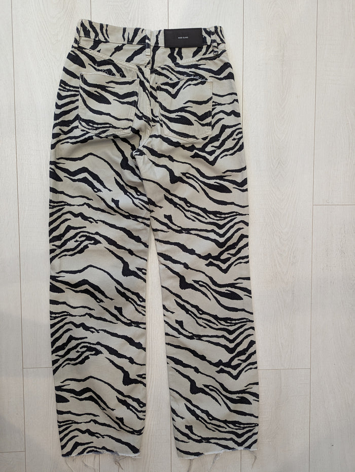 River Island Zebra Wide Leg Jeans Size 8