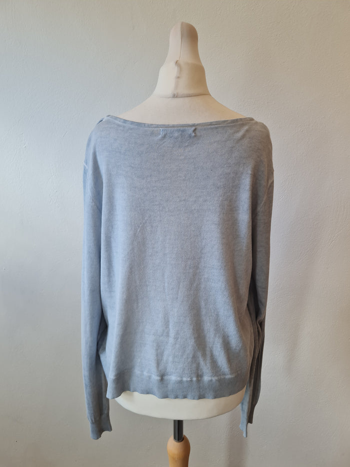 Sandwich Light Blue Cotton Jumper Size L