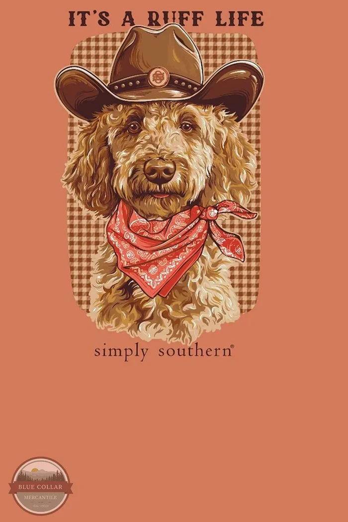 Simply Southern SS-RUFF-PAPAYA Ladies Ruff Life T-Shirt imprint on shirt view