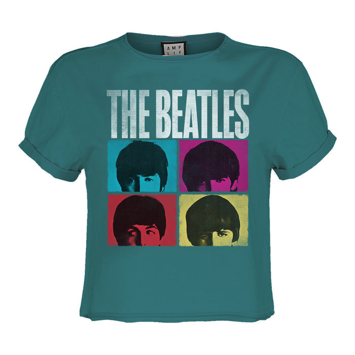 The Beatles Crop Top T Shirt - Hard Days Night Amplified