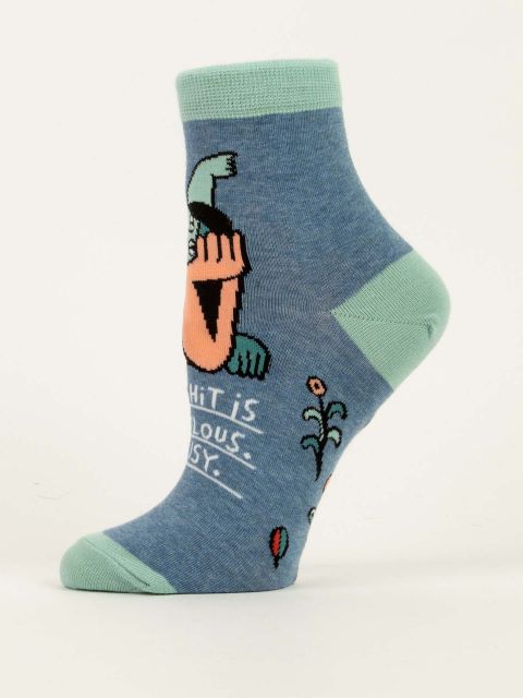 This Shit Is Ridiculous. I'M Busy. W-Ankle Socks BLUEQ