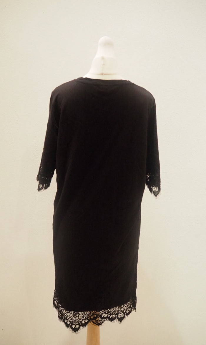 Topshop Maternity Black Lace Trim Dress 12