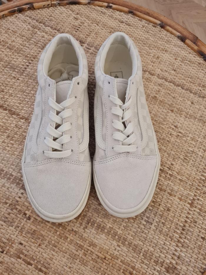 Vans Cream check trainers 6.5