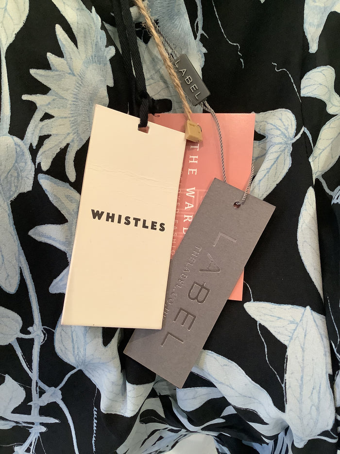 Whistle Navy/Lt Blue Leaf dress Size 16