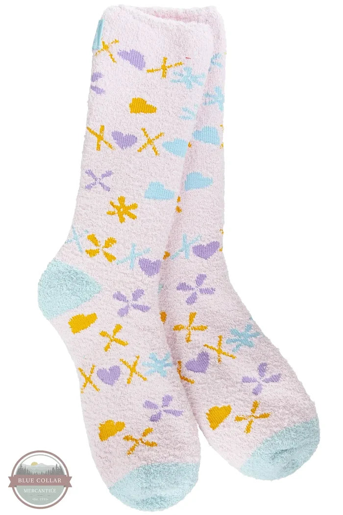 World's Softest WSCZCRW-684 Valentine Cozy Cresw Socks in XOXO